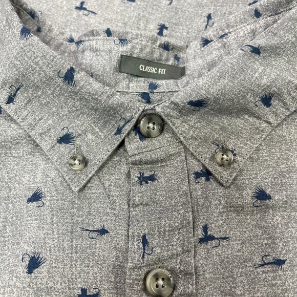 Eddie Bauer Button‎ Front Shirt Mens Tall XL Classic Fit Fishing Flies Outdoor - Picture 6 of 11